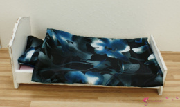 Pościel na pojedyncze łóżko - czarna w niebieskie kwiaty