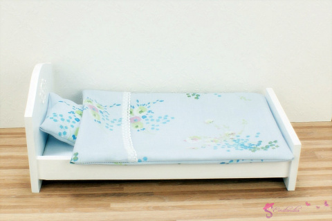 Pościel na pojedyncze łóżko - niebieska w kwiatki